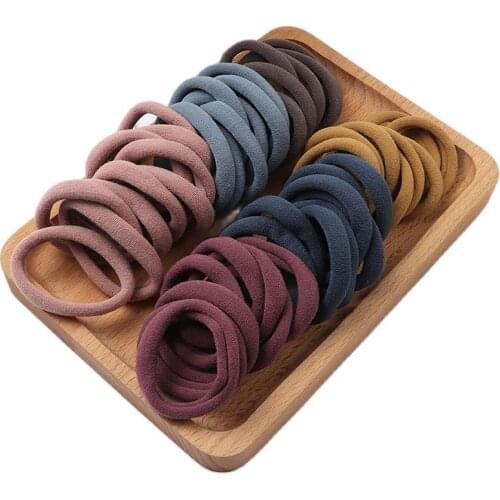50pcs Girls Solid Color Big Rubber Band Ponytail Holder Gum Headwear Elastic Hair Bands Korean Girl Hair Accessories Ornaments