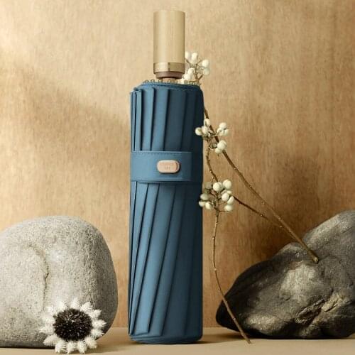 Luxury 16K Japanese Umbrella Rain Women Wooden Handle Anti UV Sun Umbrella Men Windproof Parasol UPF50+ Big Golf Umbrellas Girls