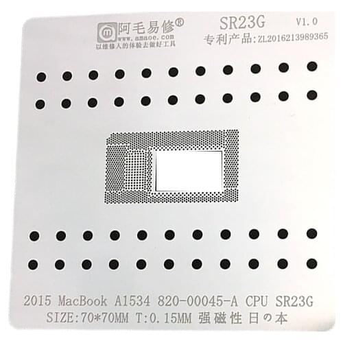 Amaoe SR23G BGA Stencil Reballing Template For MacBook 2015 A1534 CPU 820-00045-A IC Solder Tin Planting Net 0.15mm Thickness