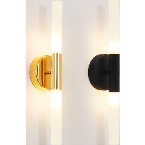 Modern Led Wall Lamp Nordic Golden Minimalist Sconces Bedroom Bedside Living Lighting Fixture Bathroom Mirror Indoor Decor Light