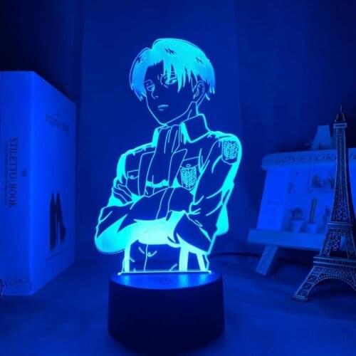 TAKARA TOMY attack giant Eren Jaeger Levi3D table lamp LED lamp creative gift visual three-dimensional colorful night light