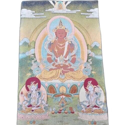 Thangka embroidery religion Tibet portrait Nepal Buddha Hall brocade painting silk decoration embroidery Buddha