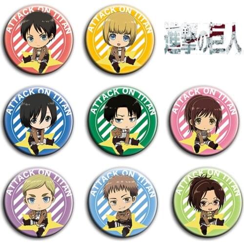 Shingeki No Kyojin Survey Corps Attack on Titan 58mm Badges CUte anime Button