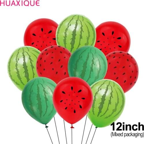 10pcs 12 Inches Watermelon Latex Balloons Summer Hawaii Party Decoration Birthday Theme Party Decor Supplies