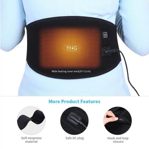 Women Warm Uterus Belt Electric Heating Menstruation Period Waist Pad Female Back Pain Relief Lumbar Support USB