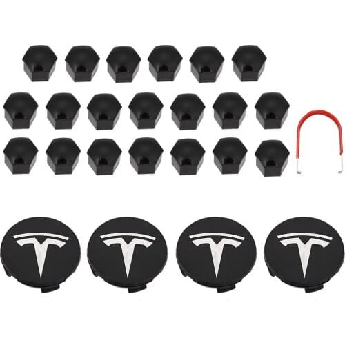 1 Set For Tesla Wheel Cover Trim Wheel Hub Cap Kit Hub Cover Emblem Badge + Lug Nut Covers For Tesla Model 3 S X Car Accessories