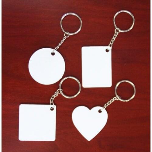 200pcs/Lot Blank Sublimation Plastic PBT Key Rings Keychain DIY Gift Printing Sublimation heat transfer Two Sides can Print