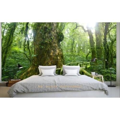 Custom 3D walpaper for room Sunshine plant big tree forest background wall wallpaper for walls 3 d Modern decoration