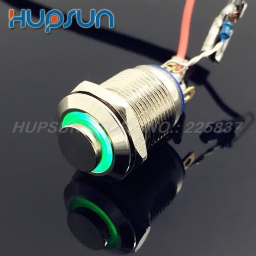 5pc waterproof high end blue green LED mini buttons 5v 12v metal reset push button switch 12mm momentary button dashboard switch