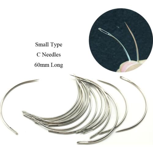 50Pcs Hair Weaving Needles Small Type 60mm Long Curved Weaving Needles For sewing Hair weft
