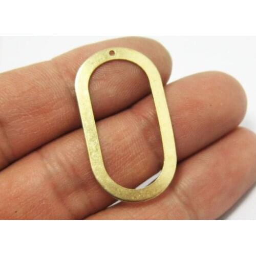 Brass charms 35x19.6mm Oval Raw brass earrings findings pendant -6pcs R747