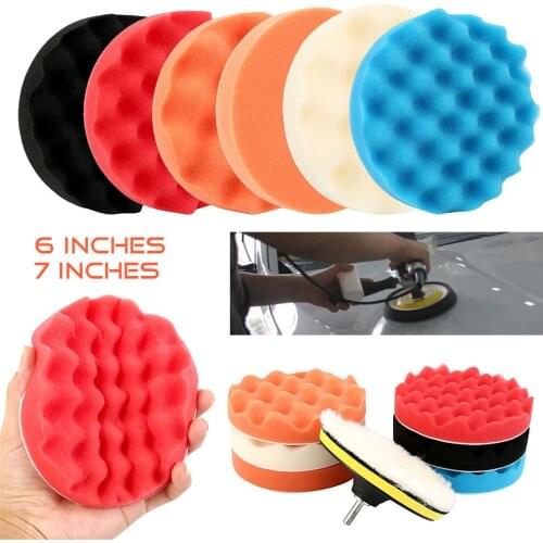8pcs 6/7Inch Car Polishing Pad Set Buffing Sponge High Quality Car Beauty Waxing Polishing Tool Wash Accessories Waxing Sponge