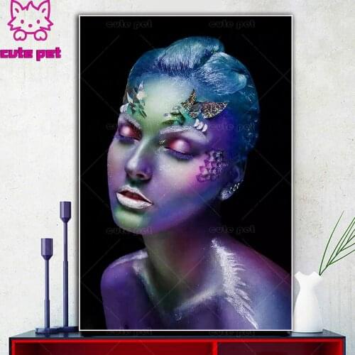 DIY Diamond Painting Artistic makeup woman 5D square round Drill Cross Stitch Diamond Mosaic Embroidery Pattern Rhinestone Decor