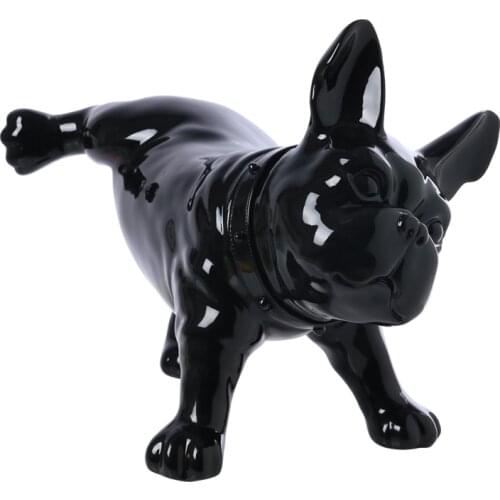 Black Plastic French Bulldog Dog Mannequin With Revolved Head For Display D50