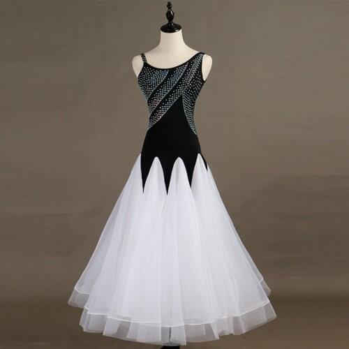 Elegant Ballroom Dance Competition Dresses Lady Stage Costume Rhinestone Waltz Dance Wear Porm Dress Tango Dance Clothing JL2625