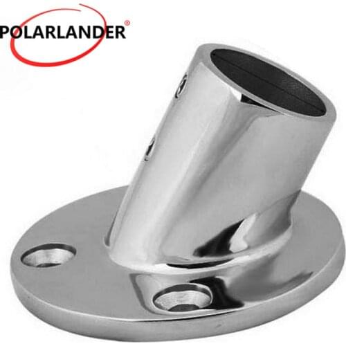 1 Pc Stainless Steel Fittings For Marine Boat Yacht Railing Round Tube Seat 1"25mm 60 Degree Round Base