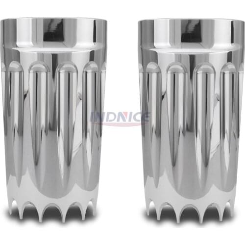 CHROME Gear CNC cut Fork Boots cover For Harley Touring FLHR FLHX FLHT cow bells FLTR softail