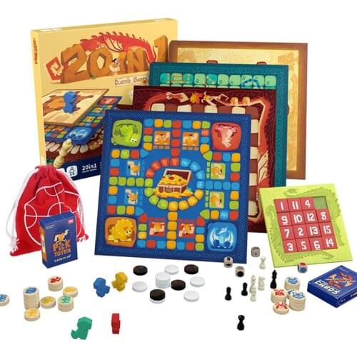 Toi Children Early Educational Baby Colorful Cartoon Interesting Popular Twenty In One Classic Board Game Toys Over 5 Years Old