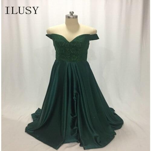 ILUSY Blue Evening Dresses Sleeveless A-Line Evening Gowns With Lace Beads lrobe de soiree