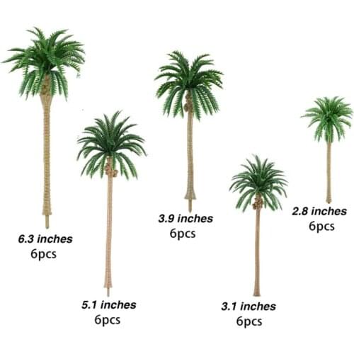 30pcs Artificial Coconut Palm Trees Scenery Model Miniature Architecture Trees