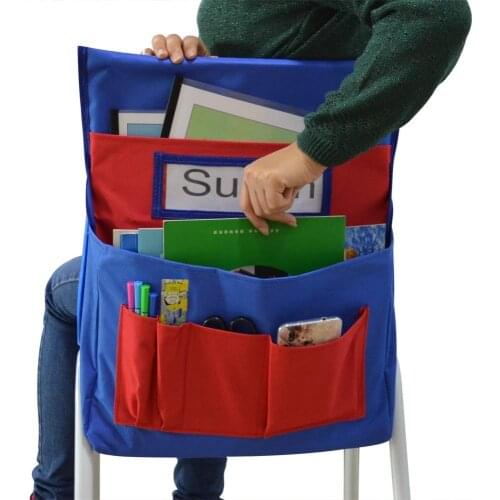 Godery Chairback Buddy Pocket Chart, Canvas Seatback Stuff Storage Pocket - Home, Classroom, Group Team Organizers for Child