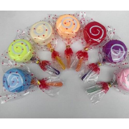 20 pieces lollipop cake towel colorful candies creative gift towels cotton lovely towel
