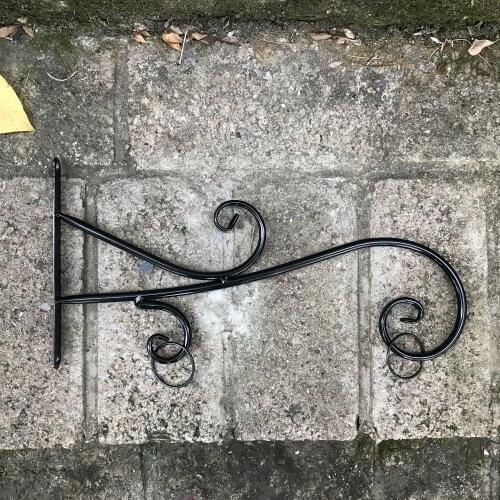 Metal Scroll Brackets for Door Signs Hot Sale Minimalist Shape Office Home Hanging Sign Outdoor Black Iron Decorative