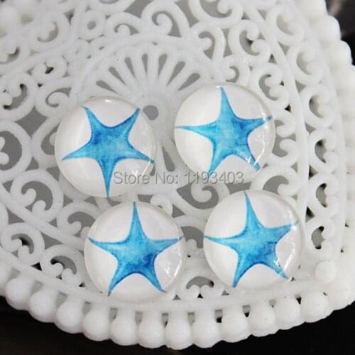 Min.mix order($9.9) 10pcs 12mm Handmade Image Round Glass beads Cabochon base setting - jewelry accessories-(HPGC-54)