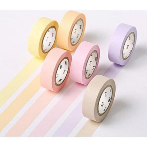 MT Masking Tape Pastel Solid Color Washi Tape 15mm*10m 12 Colors Japan
