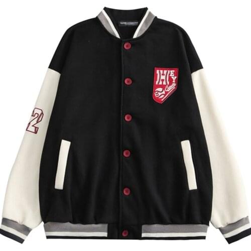 Men Letter Embroidery Varsity Jacket Mens Fleece Vintage Sports Baseball Uniform Couple Preppy Warm Winter Fall Jackets Coat