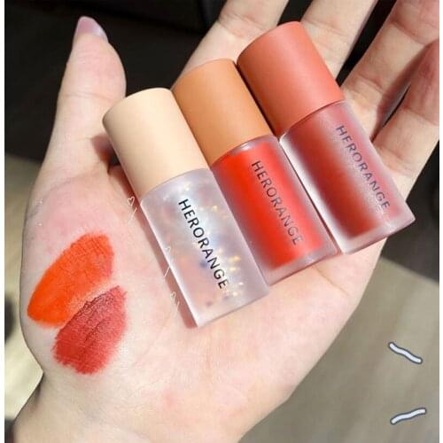 HERORANGE Liquid Lipstick Set Lip Gloss & Lip Cream Waterproof Long Lasting Moisturizing Lip Gloss Set Lip Makeup Cosmetics