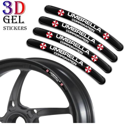8PCS/Lot 3D Gel Yoshimura Motorcycle Wheel Hub Rim Strip Decal Car Sticker For 16 17 18 21 inch Wheel For Honda Suzuki Vespa