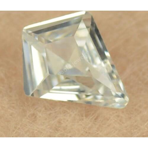 Wholesale Artificial Zircon 3*4~4*5mm White Kite Shape Cubic Zirconia Loose Special Step Cut CZ Stone Synthetic Gems For Jewelry