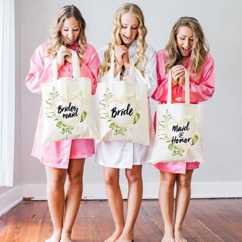 Bridesmaid maid of honor proposal gift present bride to be wedding day engagement bridal shower Bachelorette hen Party tote bag