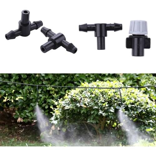 Adjustable Garden Spray Sprinkler Heads Misting Watering Irrigation 10pcs Nozzle + 10pcs Tee Joint