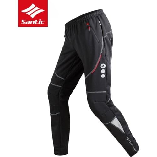 Santic Winter Cycling Pants Fleece Thermal Windproof Mountain Road Bike Pants Leisure Bicycle Sweatpants Pantalon Ciclismo