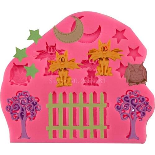 DIY Cartoon House Star Animal Silicone Cake Decoration Tool Fondant Mold for Candy Chocolate Kitchen Baking utensils FQ3199