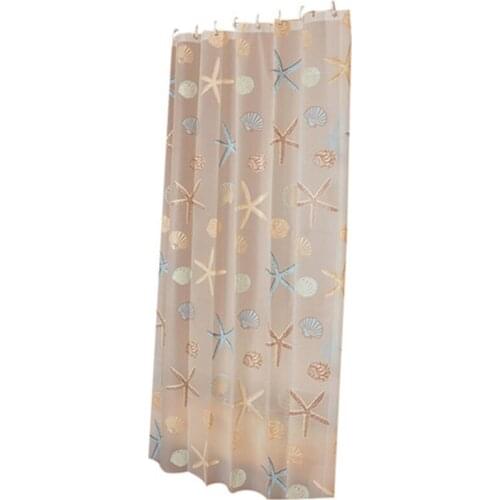 Modern Shower Curtain Starfish Partition Fresh Seaside Style Waterproof Peva Curtain For Bathroom Shower Room