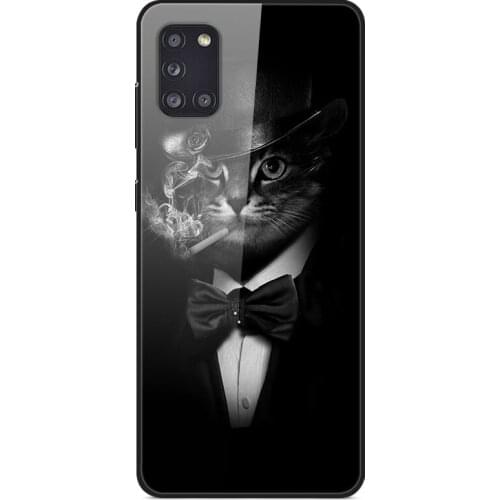 Glass Case For Samsung Galaxy A31 Phone Case Phone Cover Phone Shell Back Bumper Series 3