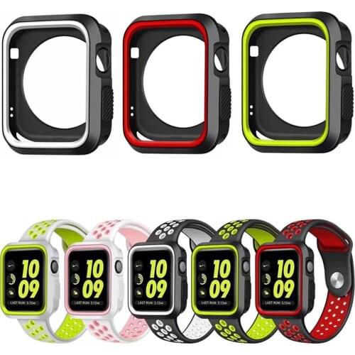 Stylish Colorful Soft Silicone Cover for iWatch Serise 3 2 1 Apple Watch Case Protective Shell 38mm 42mm Perfect Match