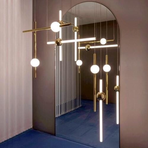Led light chandeliers ceiling bathroom fixture hanging lamp lampes suspendues nordic decoration home avizeler