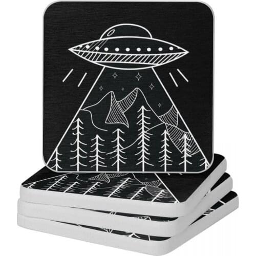 UFO Inverse Diatom Square Round Coaster Anti-Scald Cup Bonsai Mat Soap Toothbrush Pad Diameter 10cm