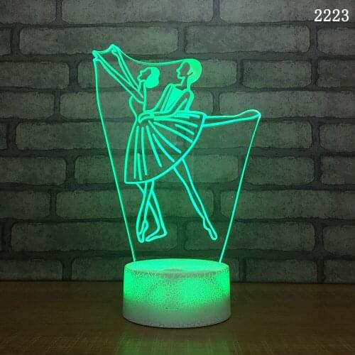 Usb Unique Led 3d Night Lamp Creative Dance Usb Led 3d Light Fixtures Remote touch USB and battery power supply Kids Lamp