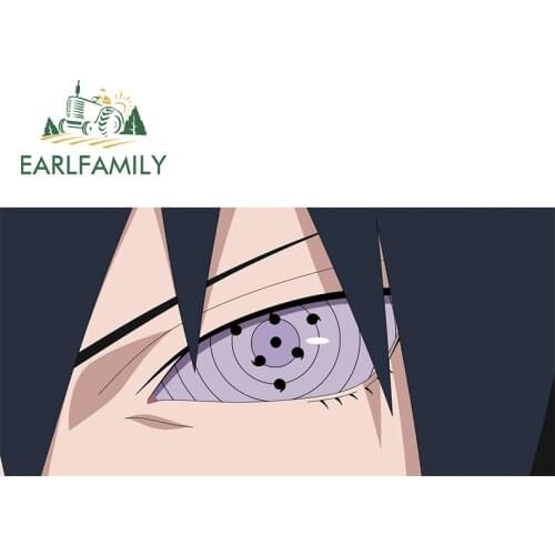 EARLFAMILY 13cm x 6.3cm for Ninja Sasuke Rinnegan Vinyl Car Stickers Scratch-Proof Windshield Trunk Window Decal for VAN