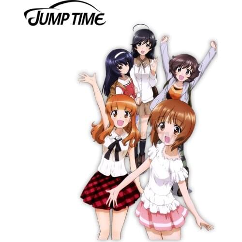 Jump Time 13 x 7.8cm For Girls und Panzer Anglerfish Team Casual Waifu Sticker Decal Car Truck Window Bumper Graphic Waterproof