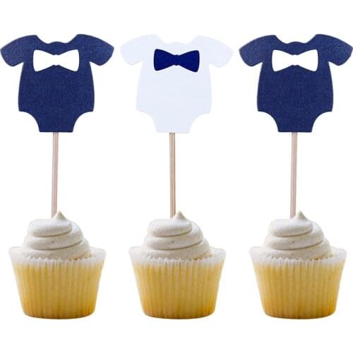 10Pcs Baby Shower Its a Boy Girl Clothes Cupcake Toppers Birthday Party Decorations Kids Favors Supplies Babyshower June