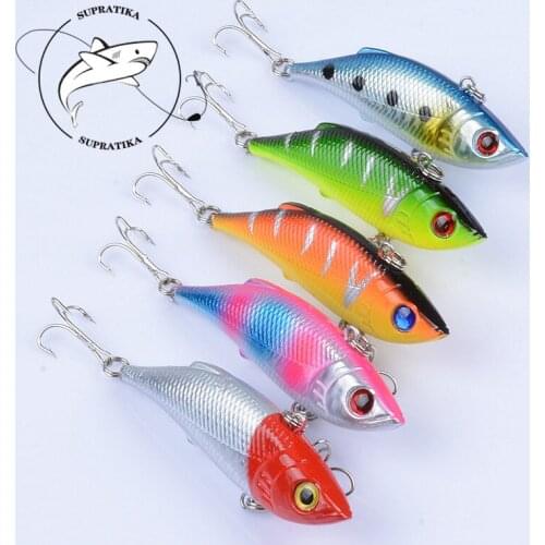 5Pcs/Lot 8cm/11.8g VIB Crankbait Fishing Bait Lures Artificial Pesca Isca Jerkbaits With 2 Treble Hooks Wobblers For Fishing