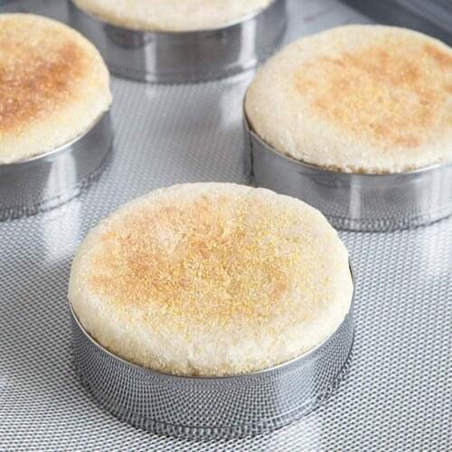 6Pcs Stainless Steel Cake Muffin Crumpet Bread Rings Bakery Baking Mold Tools Baking Dish Tools Bakeware Adjustable Retractable