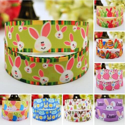 22mm 25mm 38mm 75mm Ruban satin Easter Cartoon Character printed Grosgrain Ribbon party decoration 10 Yards Mul116