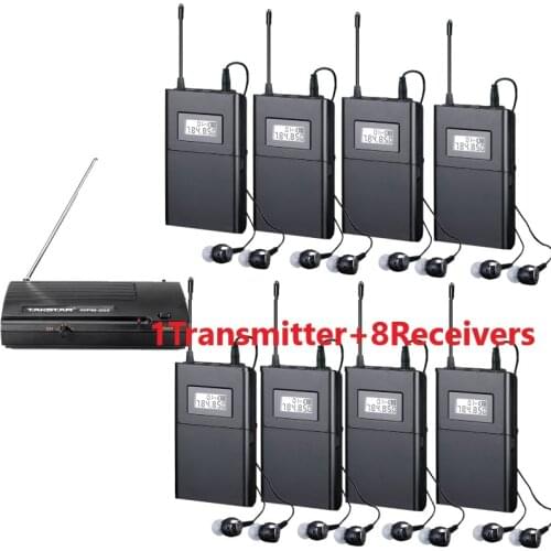 Takstar wpm-200/ wpm200 Wireless Monitor System In-Ear Stereo Wireless Headset Stage monitors 1 Transmitter + 8 Receivers